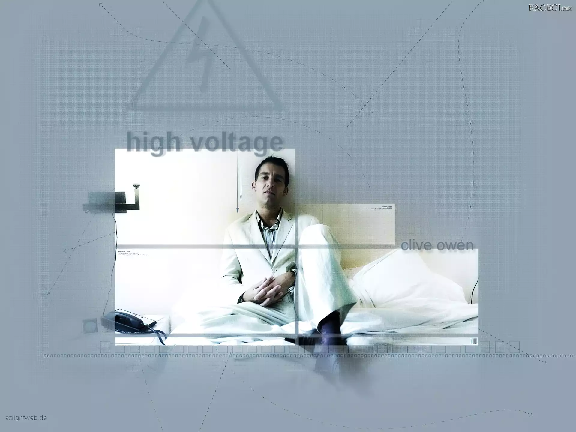 Clive Owen, biały garnitur